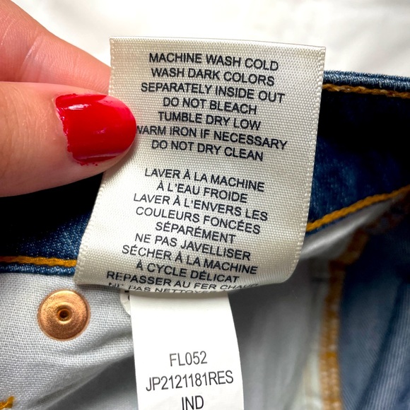 Jag Jeans Med/Dark Wash Distressed Rolled Relaxed Boyfriend Jeans Sz 0P - Picture 4 of 7